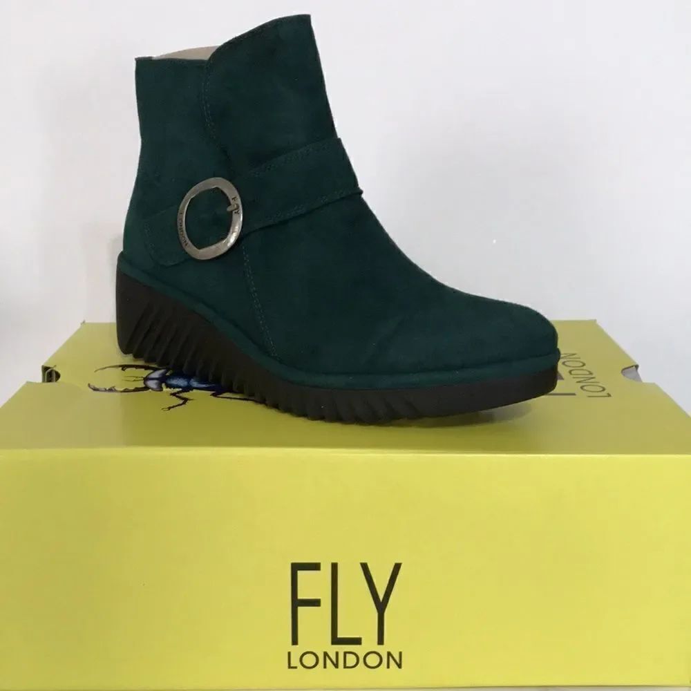 FLY London Leli Suede Wedge Boots